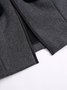 Gray Wool Blend Sleeveless Pockets Vest